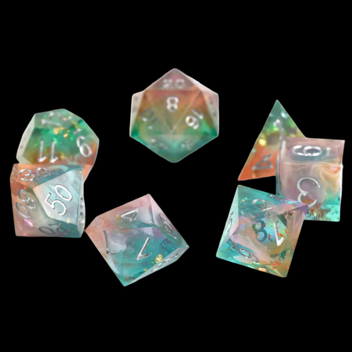 Coral Reef Dice Set (7 Dice)