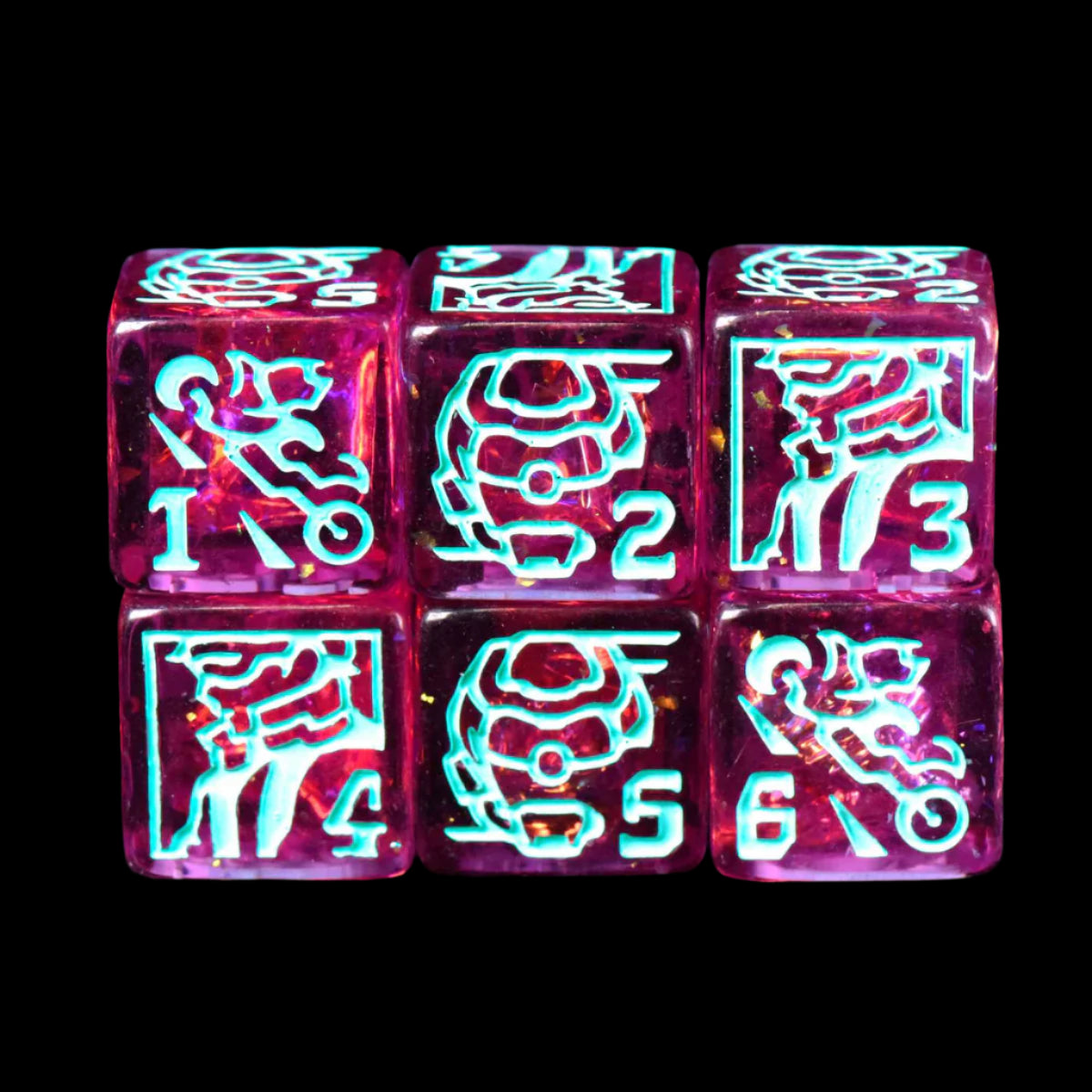 Cyberpunk Dice Set (11 Dice + Poker Chip)