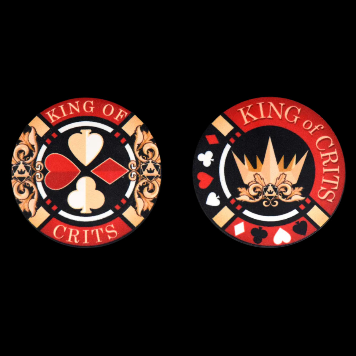 King of Crits Dice Set (11 Dice + Poker Chip)