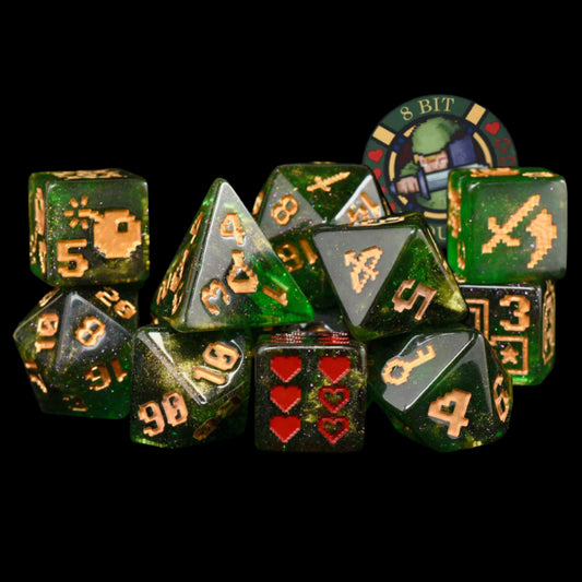 8BIT Quest Dice Set (11 Dice + Poker Chip)