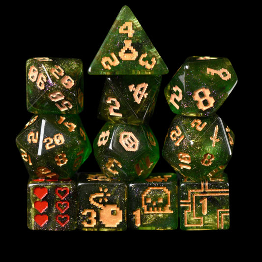8BIT Quest Dice Set (11 Dice + Poker Chip)