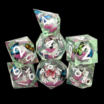 House of Butterflies Dice Set (7 Dice)