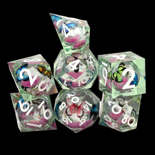 House of Butterflies Dice Set (7 Dice)
