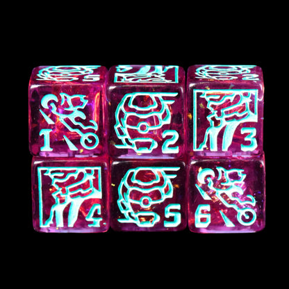 Cyberpunk Dice Set (11 Dice + Poker Chip)
