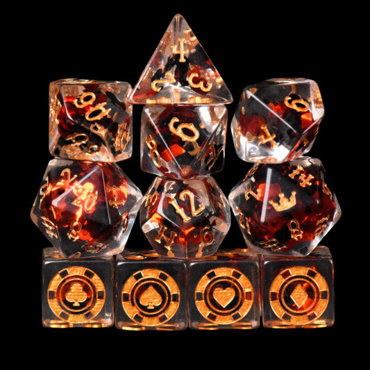 King of Crits Dice Set (11 Dice + Poker Chip)