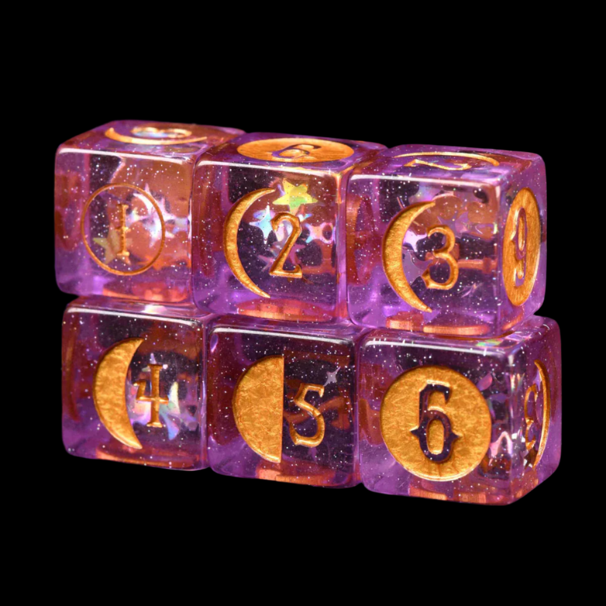 Moonlit Night Dice Set (12 Dice + Poker Chip)