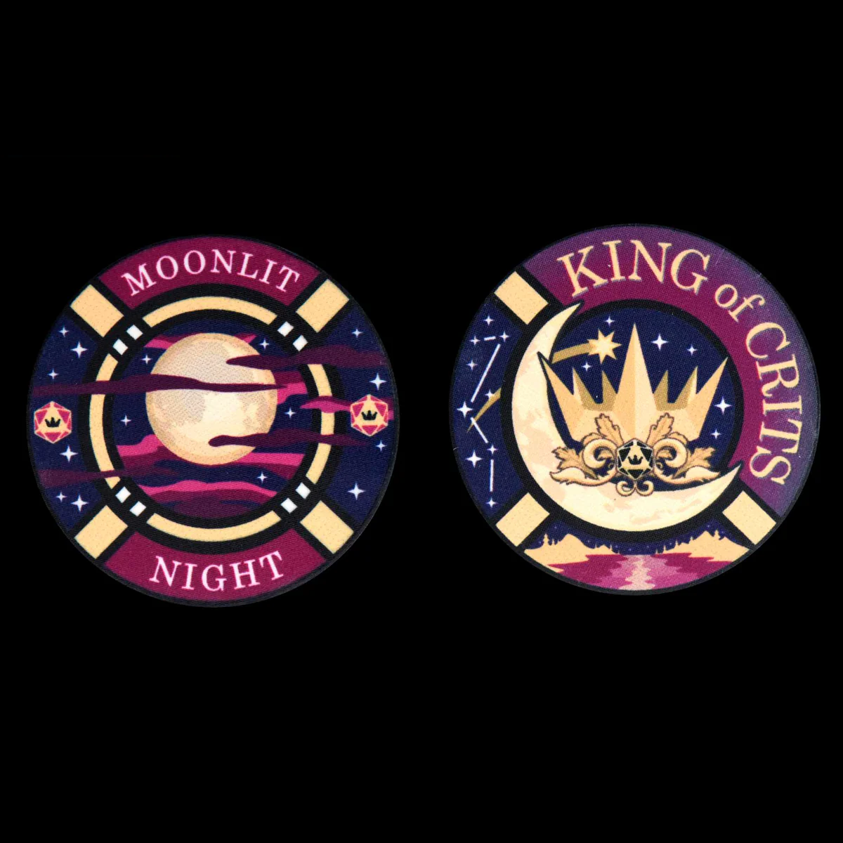 Moonlit Night Dice Set (12 Dice + Poker Chip)