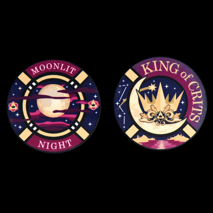 Moonlit Night Dice Set (12 Dice + Poker Chip)