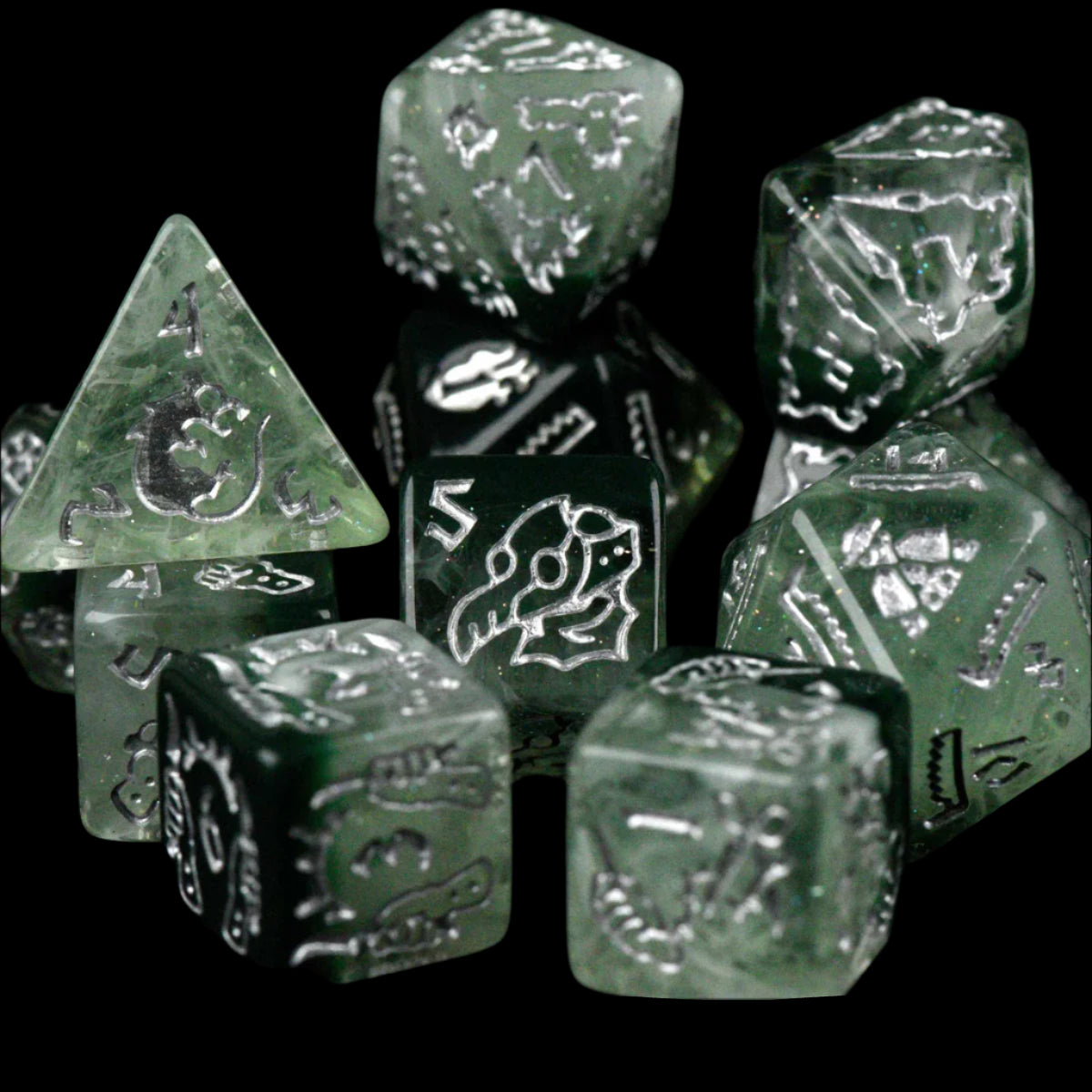 Plague Doctor Dice Set (11 Dice + Poker Chip)