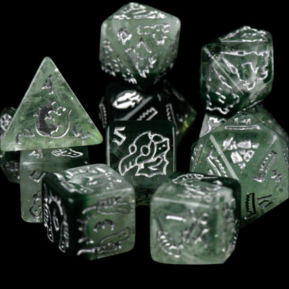 Plague Doctor Dice Set (11 Dice + Poker Chip)