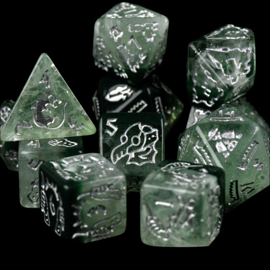 Plague Doctor Dice Set (11 Dice + Poker Chip)