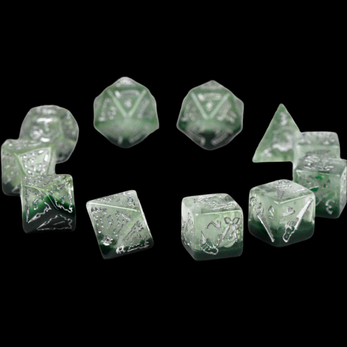 Plague Doctor Dice Set (11 Dice + Poker Chip)