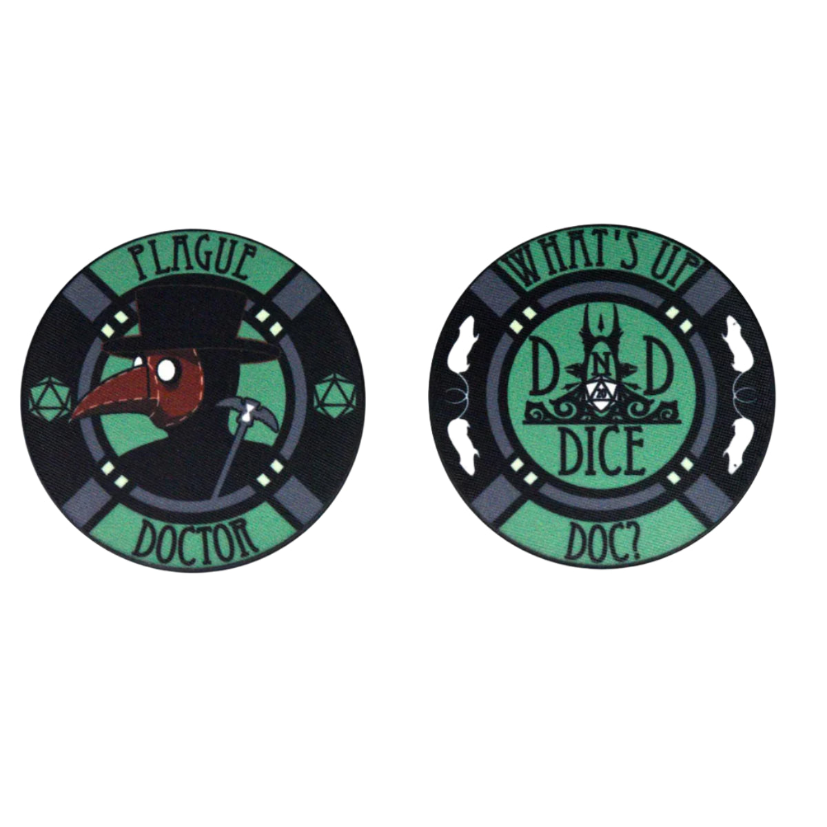 Plague Doctor Dice Set (11 Dice + Poker Chip)