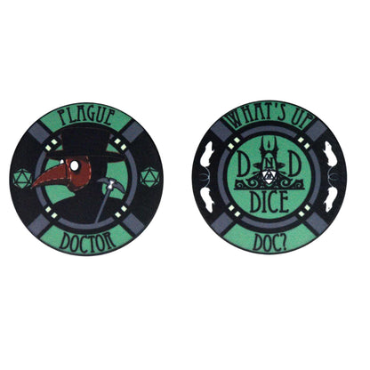 Plague Doctor Dice Set (11 Dice + Poker Chip)