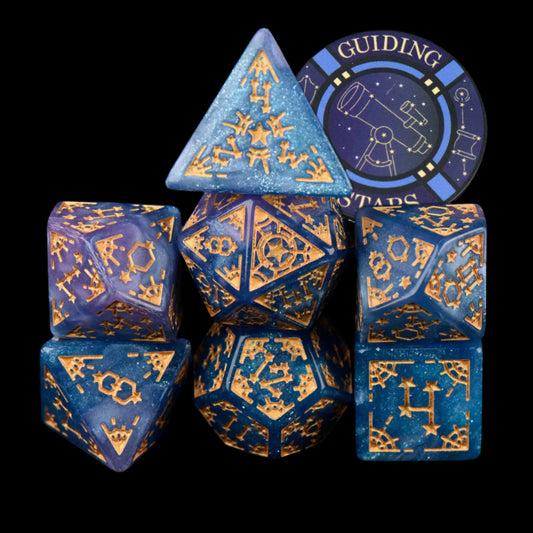 Guiding Stars Dice Set (7 Dice + Poker Chip)