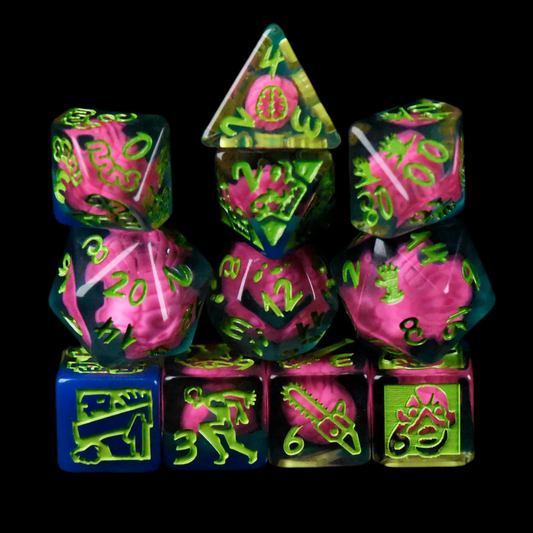 Zombie Apocalypse Dice Set (11 Dice + Poker Chip)